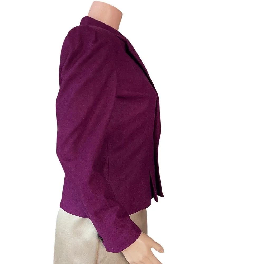 VTG Sasson Wool Blazer Sz 10 Magenta Cropped Double Breasted 80s Paris NY - Picture 9 of 16
